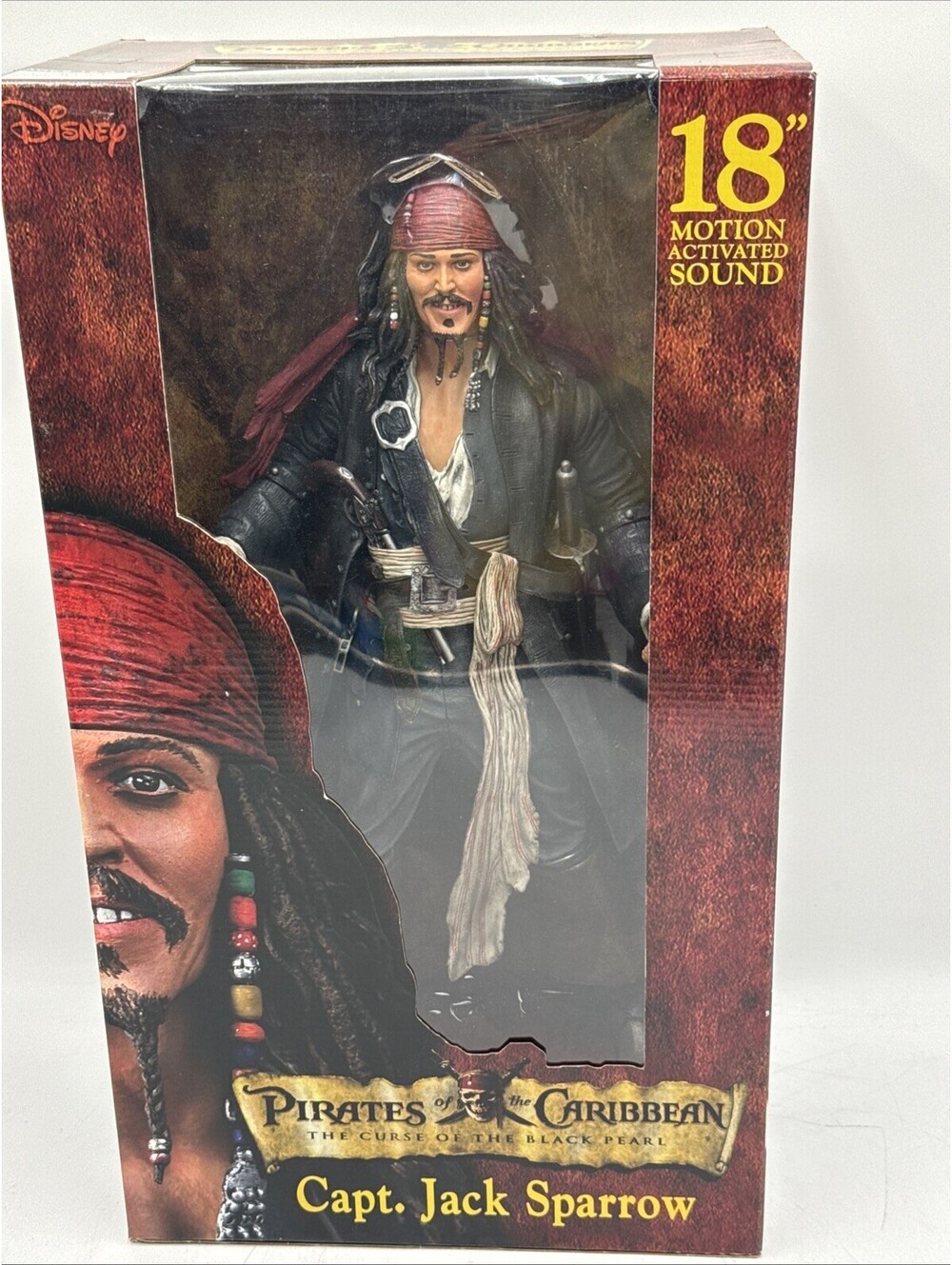 Pirates of the Caribbean-Capt. Jack Sparrow 18” Motion Activated Sound NECA 2004